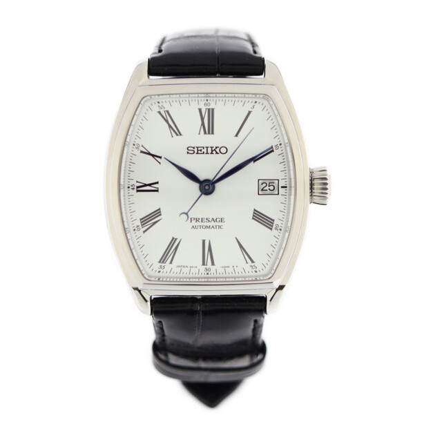 日本最大のブランド クロコダイル ステンレススチール SARX051 腕時計 プレザージュ プレステージライン セイコー SEIKO - SEIKO シルバー 【本物保証】 自動巻 裏スケ 白文字盤 ブラック 腕時計(アナログ)