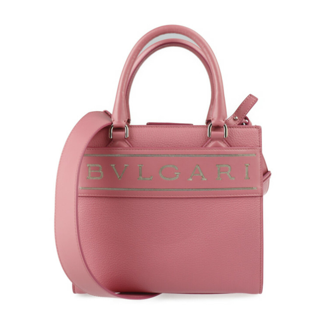 BVLGARI(ブルガリ)のBVLGARI ブルガリ  ロゴ トート スモール ハンドバッグ 291221   カーフレザー ピンク系 ゴールド金具  2WAY ショルダーバッグ 【本物保証】 レディースのバッグ(ハンドバッグ)の商品写真