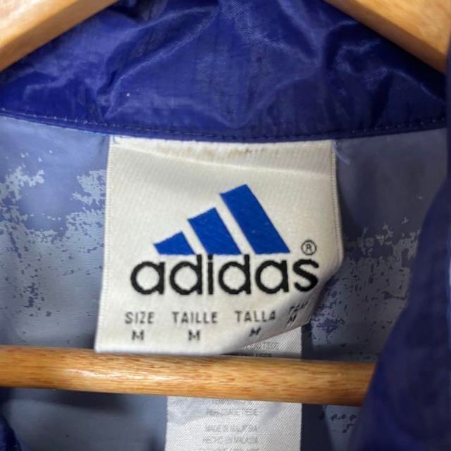 adidas(アディダス)の90sヴィンテージ古着ADIDASアディダス　刺繍ロゴ切替カラージャケットM青系 メンズのジャケット/アウター(ナイロンジャケット)の商品写真