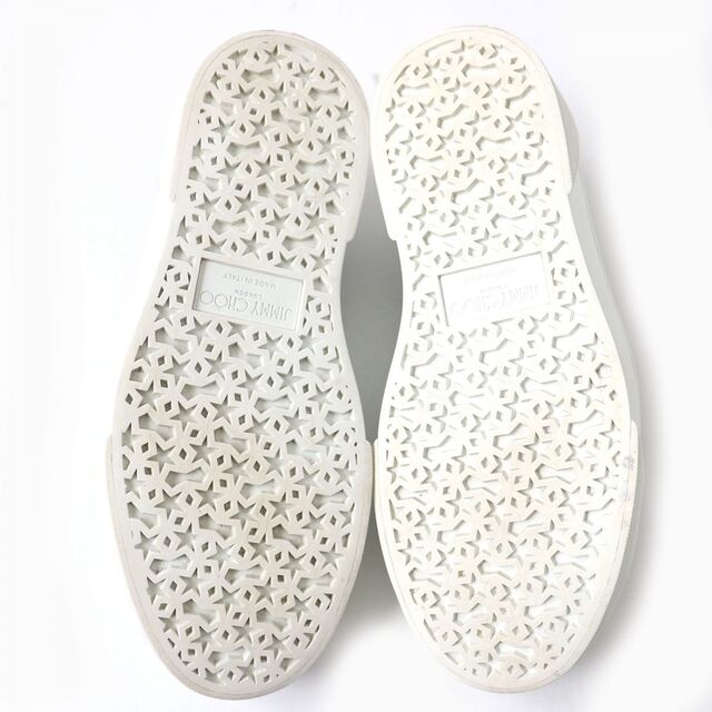 極美品△伊製 JIMMY CHOO ジミーチュウ レディース CHOO V.B.C ベロア スリッポン/スニーカー スタースタッズ付き ダークティール 35 箱付