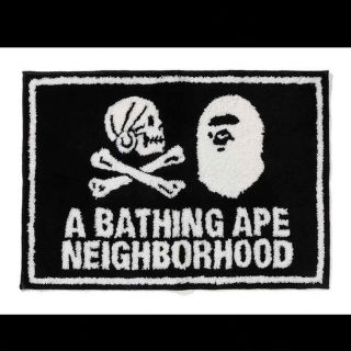 アベイシングエイプ(A BATHING APE)のア ベイシング エイプ x ネイバーフッド ラグマット  "ブラック"(ラグ)