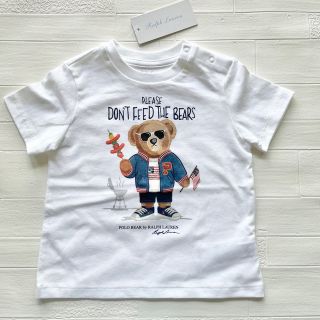 ラルフローレン(Ralph Lauren)の24m90cm  半袖　ラルフローレン　ベア　白　BBQ(Tシャツ/カットソー)