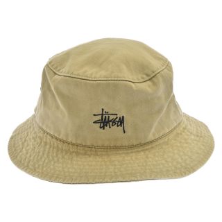 ステューシー(STUSSY)のSTUSSY ステューシー ロゴ刺繍コットンキャンバスバケットハット クラッシャーキャップ ベージュ(ハット)