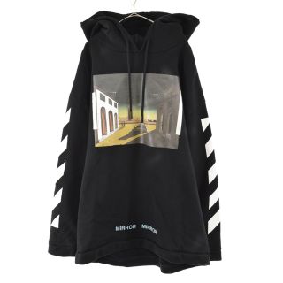 オフホワイト(OFF-WHITE)のOFF-WHITE オフホワイト 17SS SILVER CHIRICO HOODIE キリコバックアロープリントオーバーサイズパーカー フーディ ブラック(パーカー)