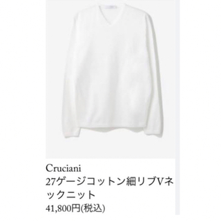 クルチアーニ(Cruciani)のストラスブルゴ購入 最高級❗️イタリア製 ホワイトニット セーター サイズ46(ニット/セーター)