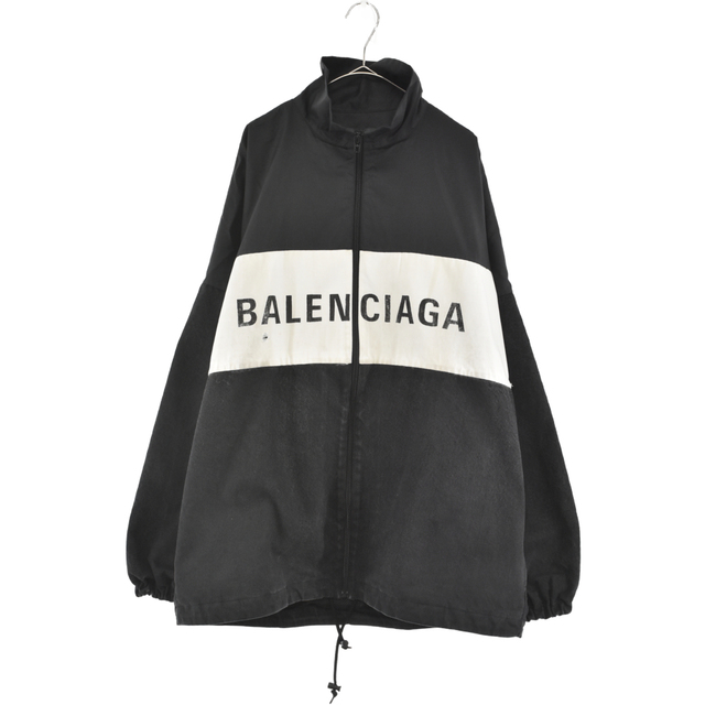 Balenciaga - BALENCIAGA バレンシアガ ロゴプリントデニム切り替えポプリンシャツブルゾン 529213 TBQ03 ブラック