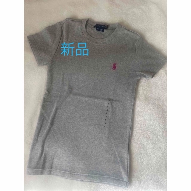 Ralph Lauren(ラルフローレン)のラルフローレン　Sサイズ　グレー✖️ピンクポニー　Tシャツ レディースのトップス(Tシャツ(半袖/袖なし))の商品写真