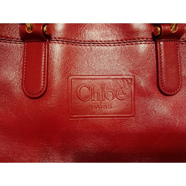 Chloe(クロエ)の美品《希少》クロエ Chloe ハンドバッグ  レザー バッグ 赤 ヴィンテージ レディースのバッグ(ハンドバッグ)の商品写真