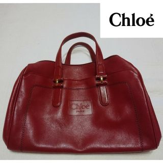 クロエ(Chloe)の美品《希少》クロエ Chloe ハンドバッグ  レザー バッグ 赤 ヴィンテージ(ハンドバッグ)