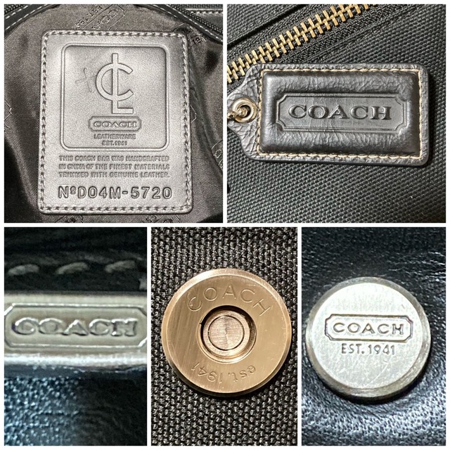 COACH(コーチ)の大容量！COACH/コーチ キャンバス×レザー　ショルダーバッグ定価4.9万円 メンズのバッグ(ショルダーバッグ)の商品写真