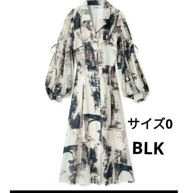 即完売カラー ★  ブラック   BLK シティプリントワンピース