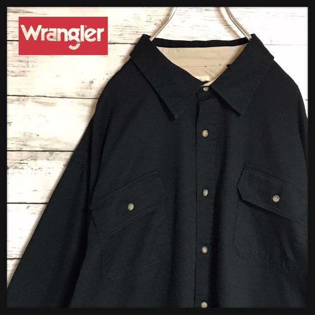 Wrangler(ラングラー)の【美品】ラングラー☆ビッグシルエットシャツ　入手困難　黒　ゆるだぼ　E144 メンズのトップス(シャツ)の商品写真