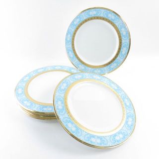 未使用 Noritake ノリタケ ジョージアンターコイズ 中皿 6枚 セット 24cmプレート レア 希少 SC6251K