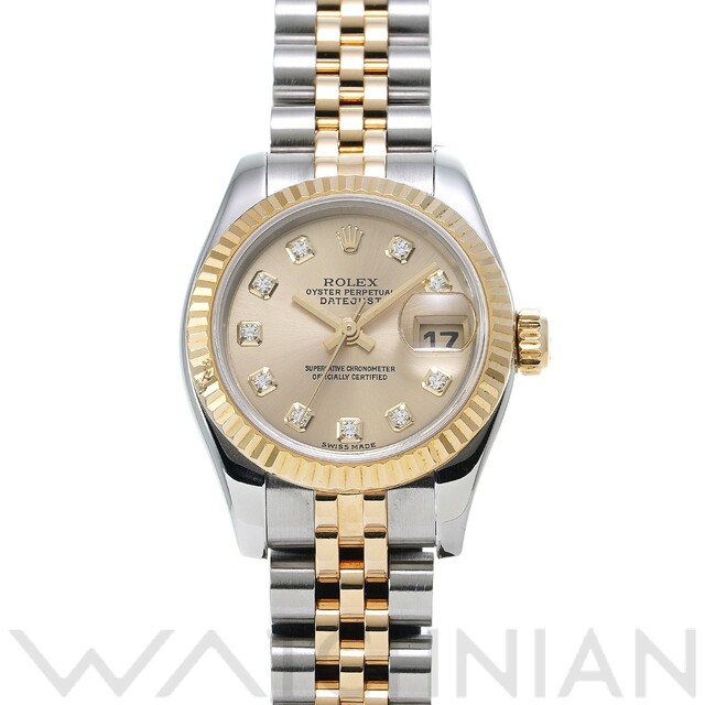 ROLEX - 中古 ロレックス ROLEX 179173G F番(2004年頃製造) シャンパン /ダイヤモンド レディース 腕時計