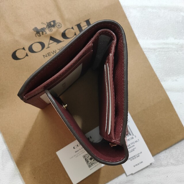 COACH - 新作☆COACH コーチ 三つ折り コンパクト ウォレット ミニ財布