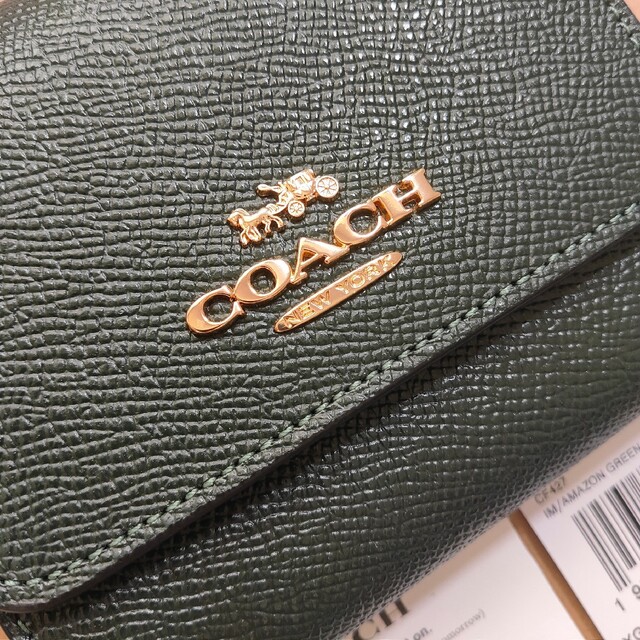 COACH(コーチ)の新作★COACH コーチ 三つ折り コンパクト ウォレット ミニ財布 グリーン レディースのファッション小物(財布)の商品写真