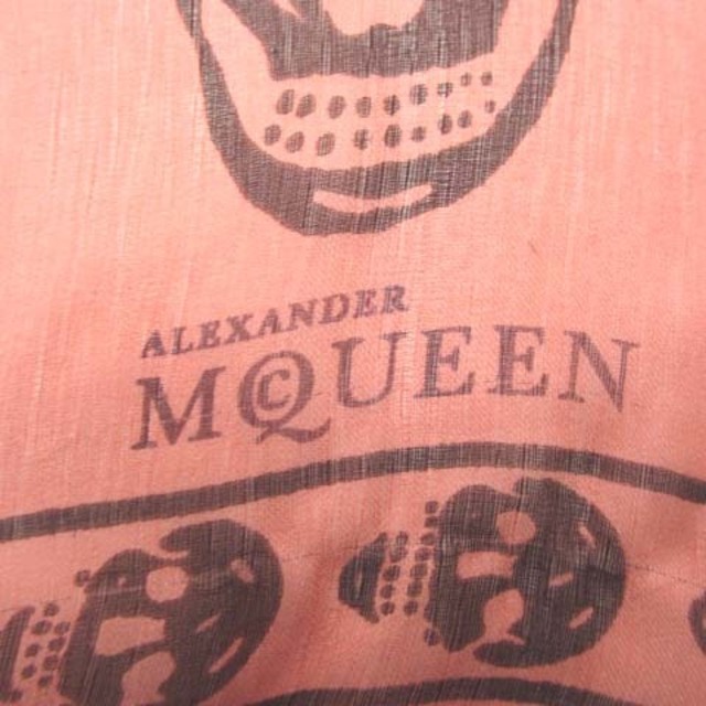 Alexander McQueen(アレキサンダーマックイーン)のアレキサンダーマックイーン ストール スカーフ 大判 スカル シルク ピンク F レディースのファッション小物(ストール/パシュミナ)の商品写真