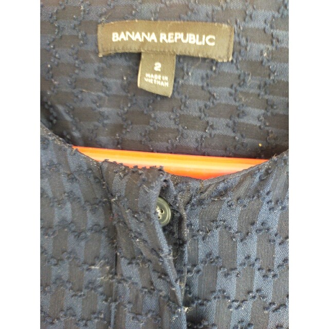 Banana Republic(バナナリパブリック)のバナナリパブリック★半袖 ワンピース ネイビー２シアー お洒落 レディースのワンピース(ひざ丈ワンピース)の商品写真