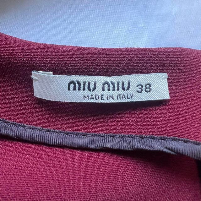 miumiu - 【美品】MIU MIU バイカラーワンピース ワインレッド