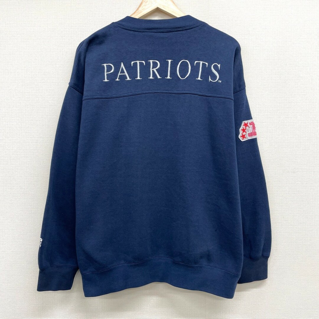 【中古】 90's リー スポーツ Lee SPORT NFL ニューイングランド ペイトリオッツ スウェット シャツ トレーナー ロゴ 刺繍  ワッペン 長袖 サイズ：XL ネイビー 古着 中古 mellow