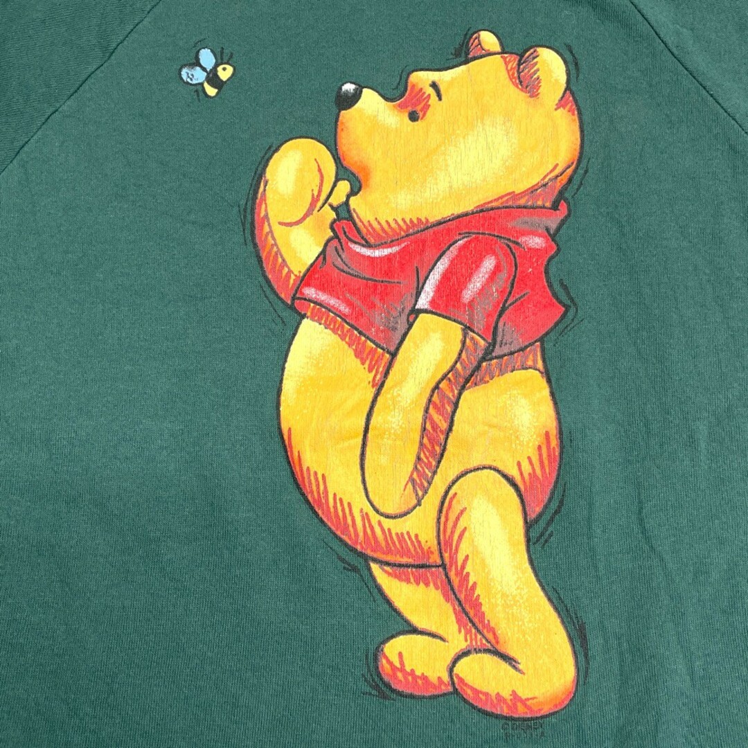 Disney(ディズニー)の【中古】 ディズニー Pooh スウェット シャツ トレーナー くまのプーさん プリント 長袖 サイズ：XL グリーン 古着 中古 mellow メンズのトップス(スウェット)の商品写真