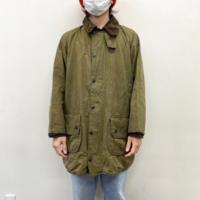 Barbour(バーブァー)の【中古】 88's バブアー Barbour ゲームフェア GAMEFAIR オイルドジャケット サイズ：C42 オリーブ系 MADE IN ENGLAND 古着 中古 mellow メンズのジャケット/アウター(その他)の商品写真