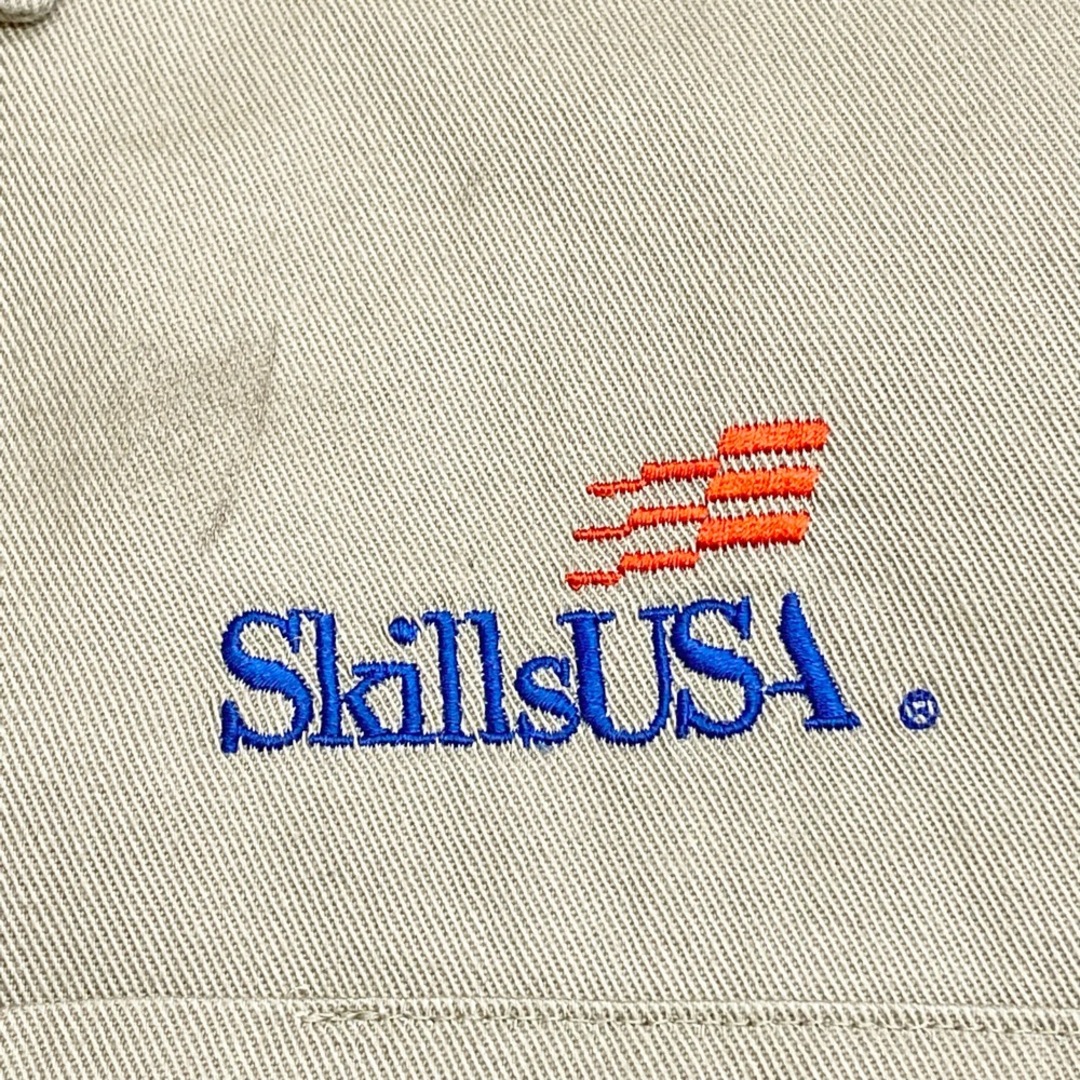 Dickies(ディッキーズ)の【中古】 ディッキーズ Dickies ワーク シャツ コットンツイル SkillsUSA 企業 ロゴ 刺繍 ロングスリーブ サイズ：L ベージュ メンズのトップス(シャツ)の商品写真