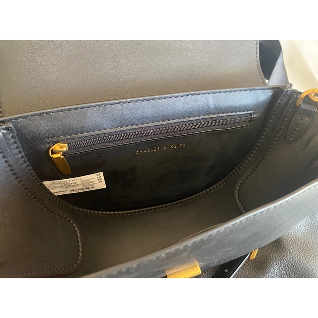 Charles and Keith(チャールズアンドキース)のCharles & Keithサテンプリーツドハーフムーンバッグ （Black） レディースのバッグ(ショルダーバッグ)の商品写真