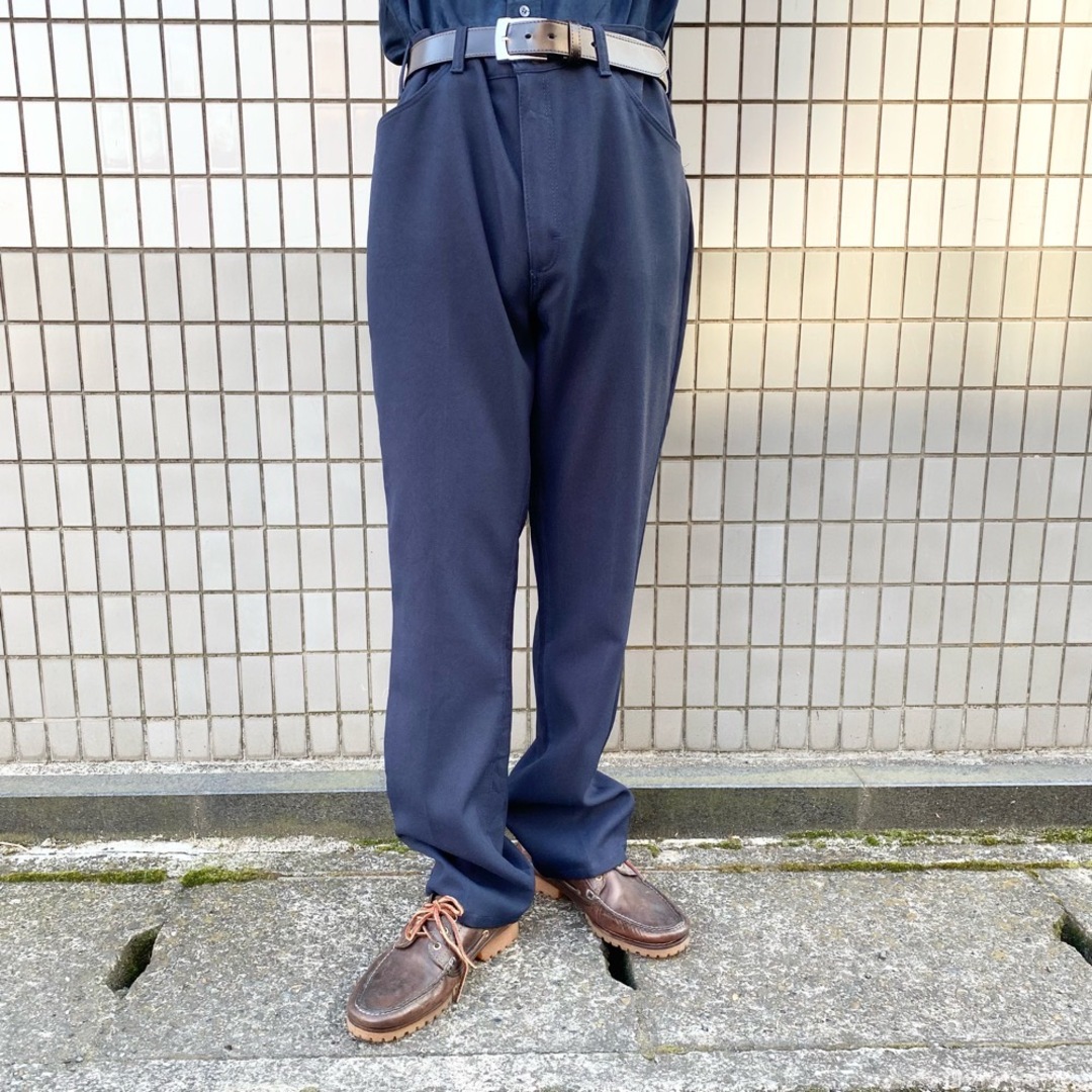 Wrangler(ラングラー)の【中古】ラングラー Wrangler スラックス パンツ ウエスタン ランチャードレスジーンズ フレアパンツ MENS REGULAR FIT 82682NV MADE IN U.S.A サイズ：W35 L32 ネイビー メンズのスーツ(スラックス/スーツパンツ)の商品写真