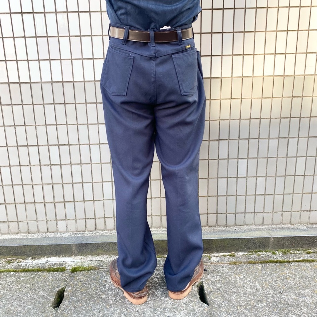 Wrangler(ラングラー)の【中古】ラングラー Wrangler スラックス パンツ ウエスタン ランチャードレスジーンズ フレアパンツ MENS REGULAR FIT 82682NV MADE IN U.S.A サイズ：W35 L32 ネイビー メンズのスーツ(スラックス/スーツパンツ)の商品写真