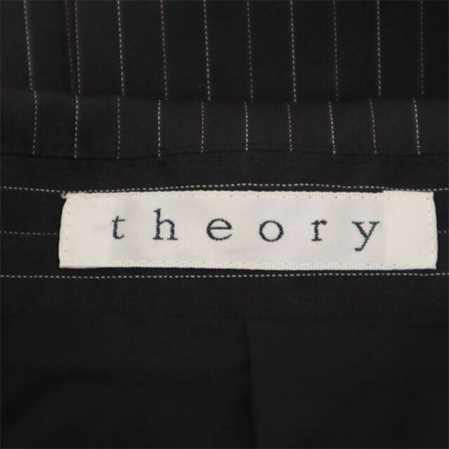 セオリー ストライプ ウールブレンド テーラードジャケット 4 ブラック Theory レディース 【中古】 【230227】