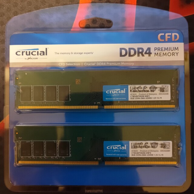 Crucial PC4-21300(DDR4-2666) 8GB×2枚　メモリ