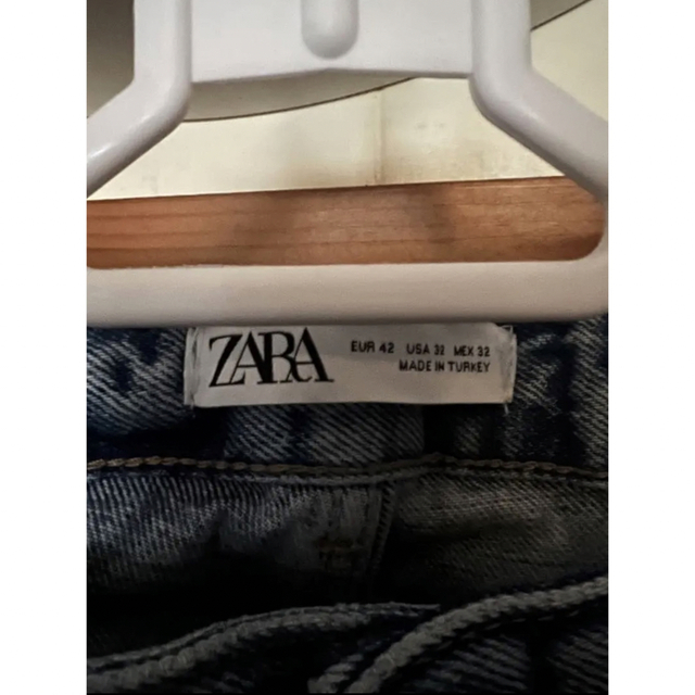 zara ダメージデニム　チェック柄