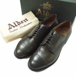 オールデン(Alden)のALDEN オールデン アメリカ製 CAP-TOE OX レディカーフ パンチドキャップトゥシューズ 55991F US9D(27cm) ローデングリーン 革靴 モディファイドラスト シューズ【新古品】【中古】【ALDEN】(ドレス/ビジネス)