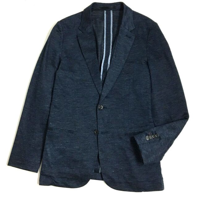 Paul Smith(ポールスミス)の極美品▼Paul Smith ポールスミス 1599K リネン/麻100% ジャージジャケット/サマージャケット/テーラード 紺 L メンズ 日本製 正規品 メンズのジャケット/アウター(テーラードジャケット)の商品写真