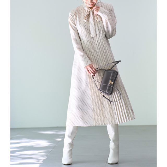 CELFORD - 【新品】CELFORD ボウタイAラインプリーツワンピースの通販