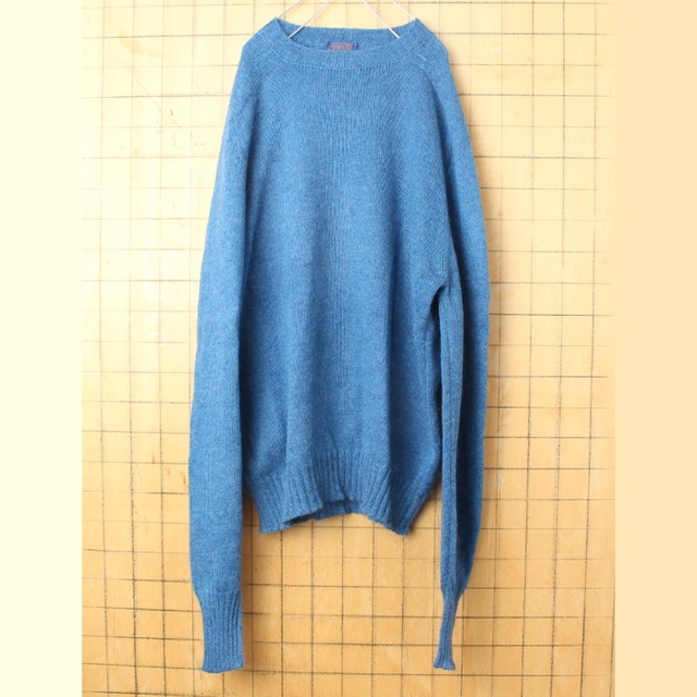 USA製 PENDLETON シェットランドウールセーター ブルーXL ss31