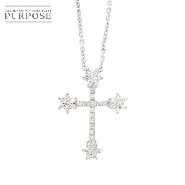 初売り】 ダイヤ 0.42ct K18 WG ネックレス 42.5cm ホワイトゴールド
