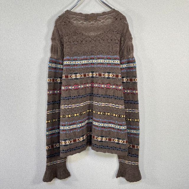 【美品・カシミヤ混】ポロ ラルフローレン ニット セーター フェアアイル柄 花柄