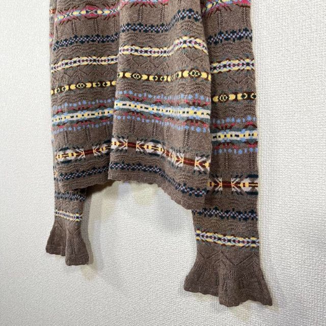 【美品・カシミヤ混】ポロ ラルフローレン ニット セーター フェアアイル柄 花柄