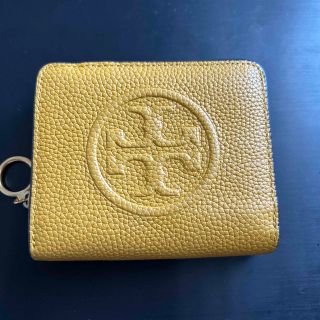 トリーバーチ(Tory Burch)のイエロー　二つ折りサイフ(財布)