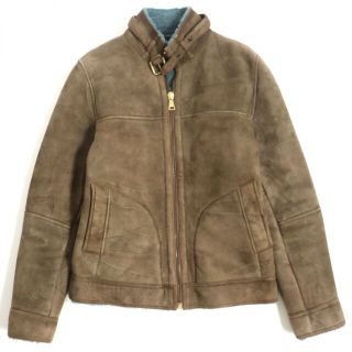 ドルチェアンドガッバーナ(DOLCE&GABBANA)の良品▼黒タグ DOLCE＆GABBANA ドルチェ＆ガッバーナ G9461L ラムスキン ZIP ムートンジャケット ブラウン 48 メンズ イタリア製 正規品(その他)