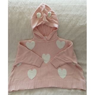 ベビーギャップ(babyGAP)の【専用】USED品　Baby-GAP　丸耳フード付トップス♡ハート柄(ニット)