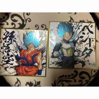 ドラゴンボール超　メタリック仕様色紙　孫悟空 ブルー＆ベジータ ブルー  鳥山明(その他)