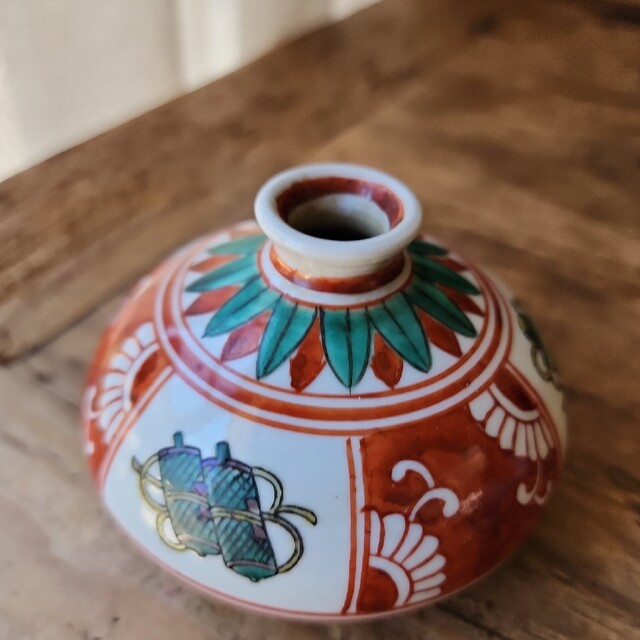 古伊万里 油壺 一輪挿し 花瓶 陶器 色絵 エンタメ/ホビーの美術品/アンティーク(陶芸)の商品写真