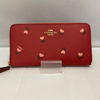 コーチ(COACH)の□□COACH コーチ ハート柄 ラウンドジップ 長財布 C3287 ピンク(財布)