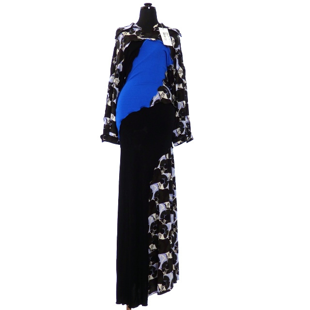 マルニ MARNI 18AW ドッキングロングワンピース ドレス 36 ブラック-