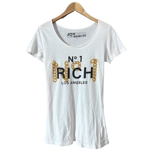 JOYRICH(ジョイリッチ)のG② ジョイリッチ ビッグ ロゴ 金 チェーン No.1 Tシャツ 白 S レディースのトップス(Tシャツ(半袖/袖なし))の商品写真