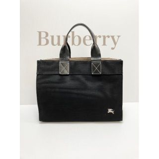 バーバリーブルーレーベル(BURBERRY BLUE LABEL)のバーバリー キャンバス トート バッグ ハンド レザー 底鋲 ステッチ(トートバッグ)