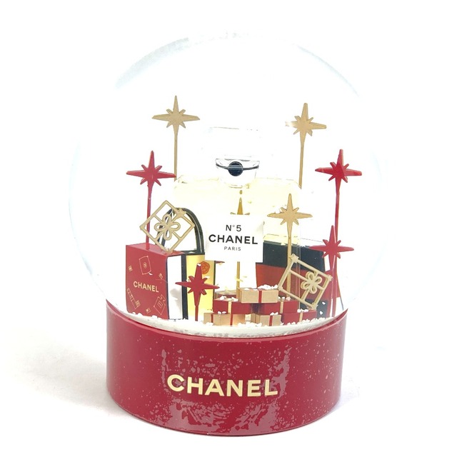 シャネル CHANEL N°5 香水瓶 ショッパーモチーフ 非売品 インテリア 2022年 ノベルティ スノードーム ガラス レッド 未使用